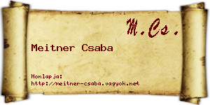 Meitner Csaba névjegykártya